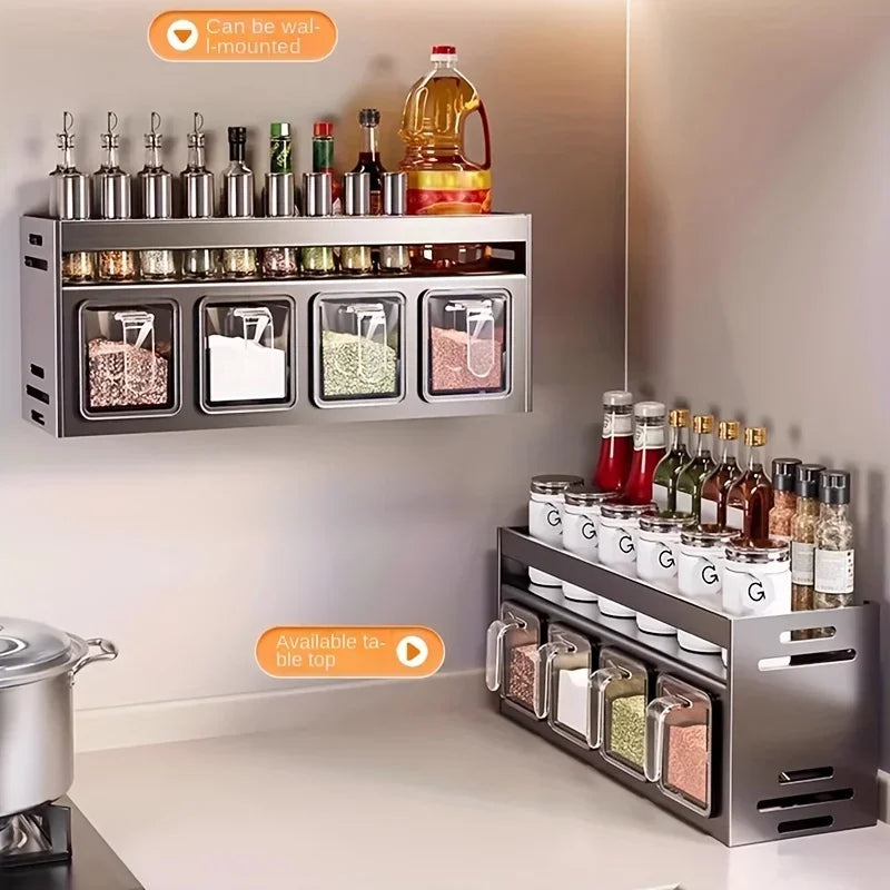 Range-Épices Mural en Acier Inoxydable — Multi-Usage pour Cuisine