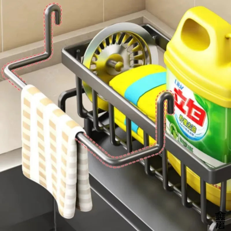 Étagère à Épices Compacte pour Robinet — Rangement Évier avec Égouttoir