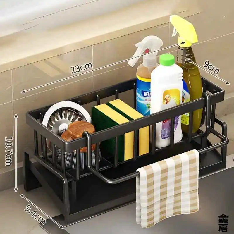 Étagère à Épices Compacte pour Robinet — Rangement Évier avec Égouttoir