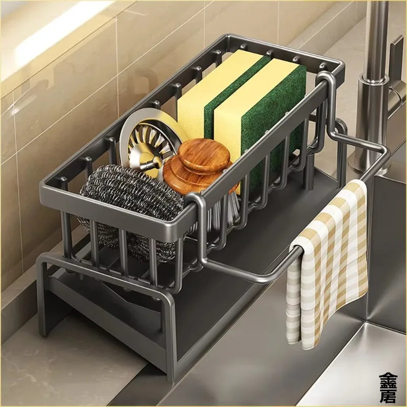 Étagère à Épices Compacte pour Robinet — Rangement Évier avec Égouttoir