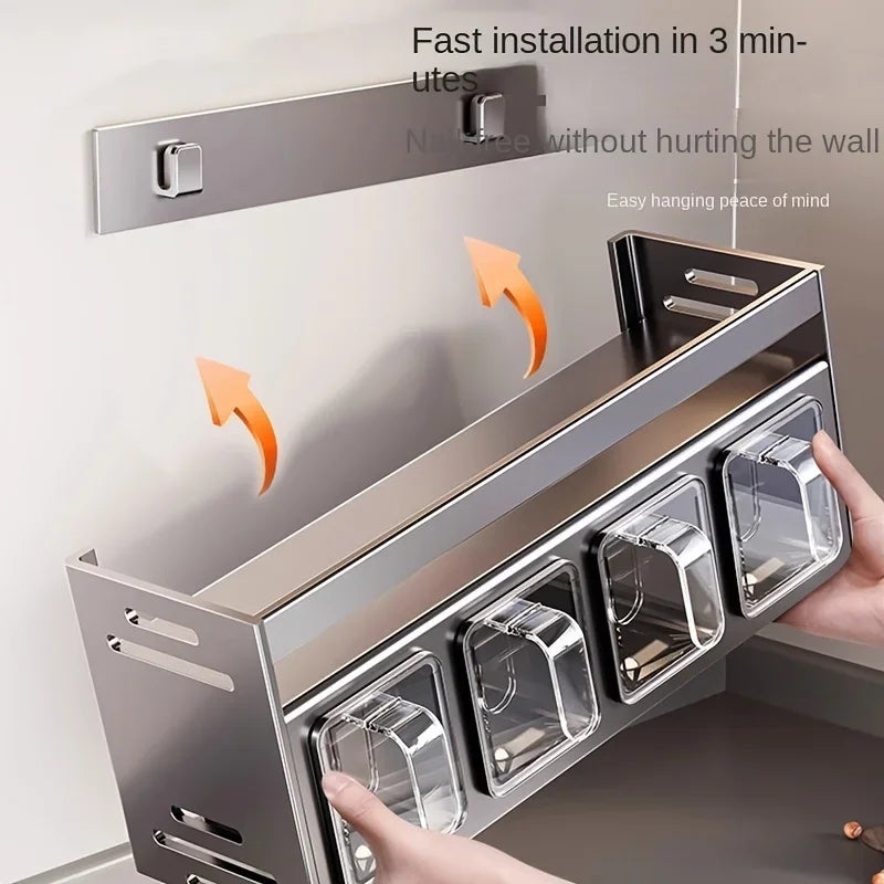 Range-Épices Mural en Acier Inoxydable — Multi-Usage pour Cuisine