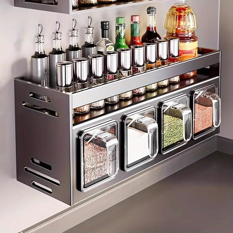 Range-Épices Mural en Acier Inoxydable — Multi-Usage pour Cuisine