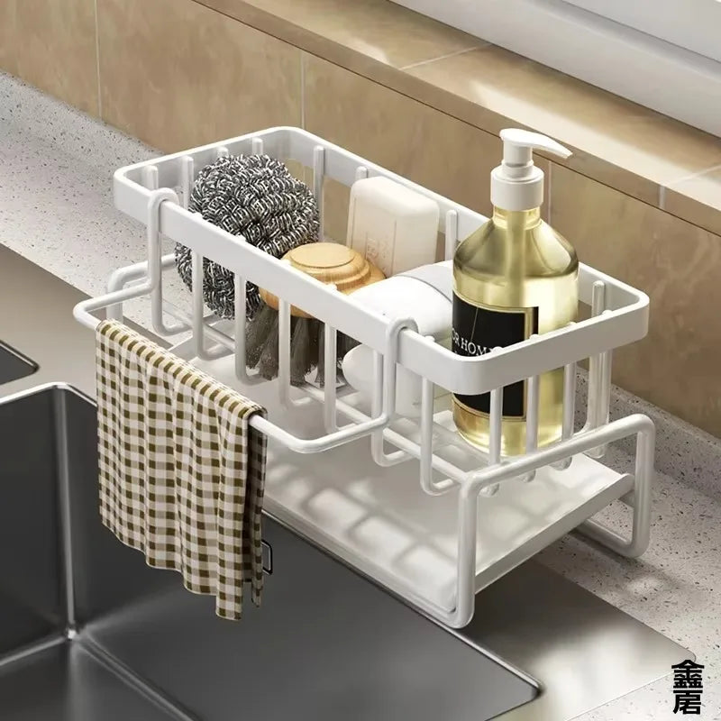 Étagère à Épices Compacte pour Robinet — Rangement Évier avec Égouttoir